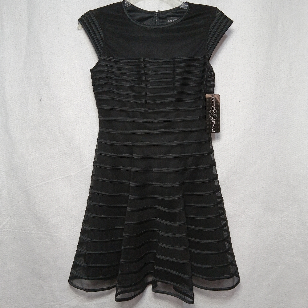 Betsy & Adam Women's Sheer Lined Dress Size 10